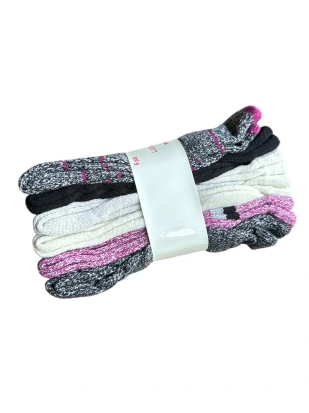 Lucky Brand 6 Pair Boot Socks Crew Length